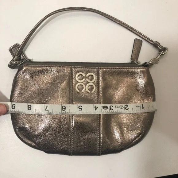Coach silver metallic mini bag wristlet - Picture 2 of 7